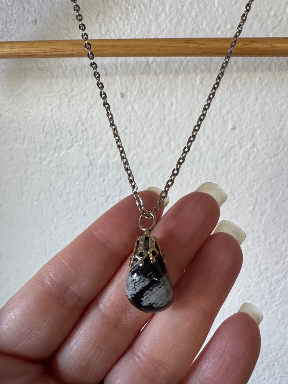 Silver Tone Stone Necklace